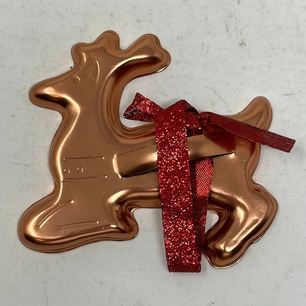 Vintage Copper Cookie Cutter Set Holiday Christmas Shapes 10pc Tree Star